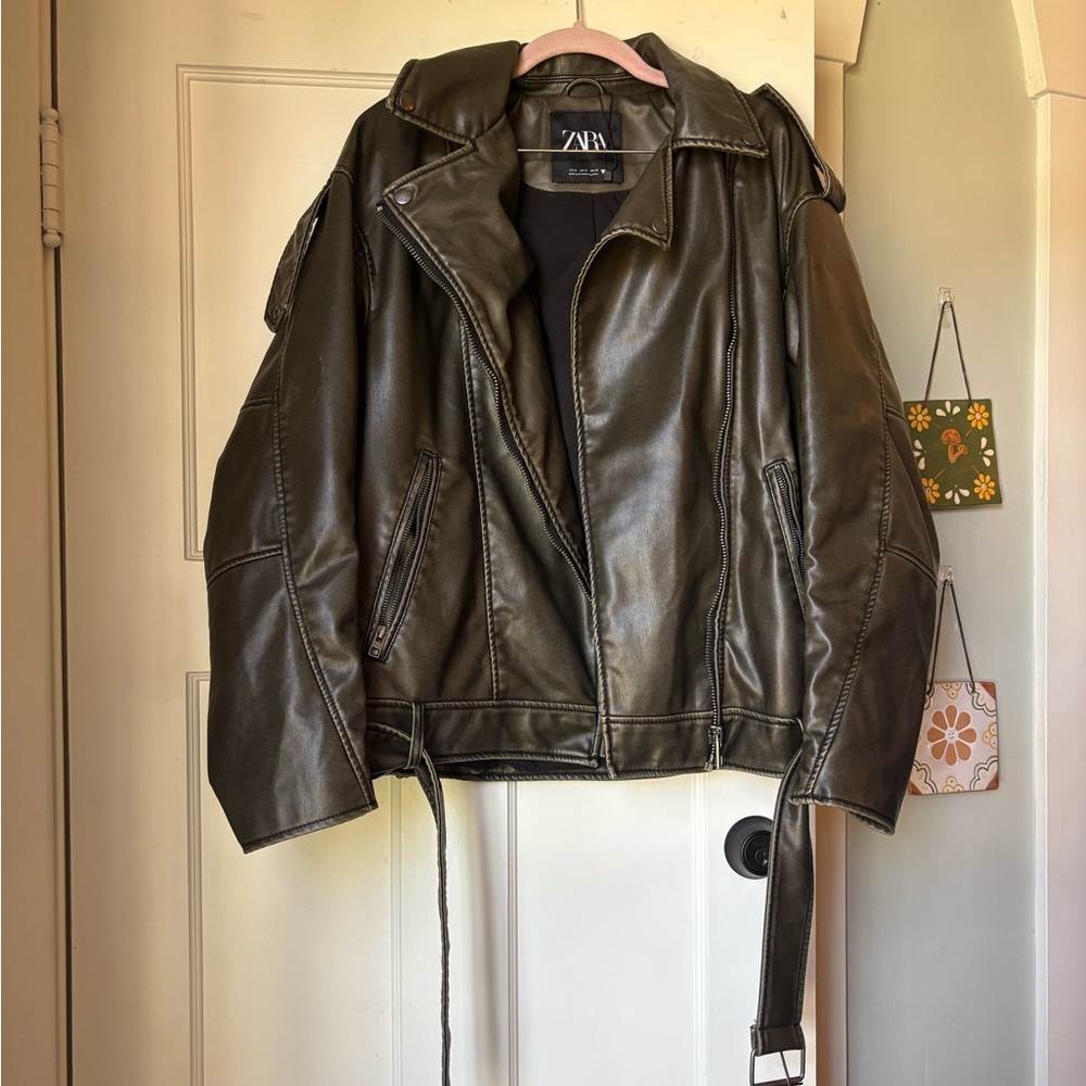 Zara Women's Leather Moto Jacket